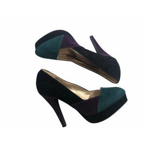 Qupid women's velour multicolored pumps sz 7.5